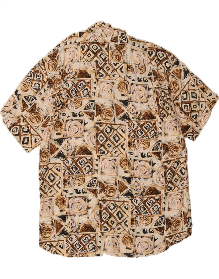 CANDA Mens Short Sleeve Shirt Large Multicoloured Geometric Viscose Vintage Canda and Second-Hand Canda from Messina Hembry 