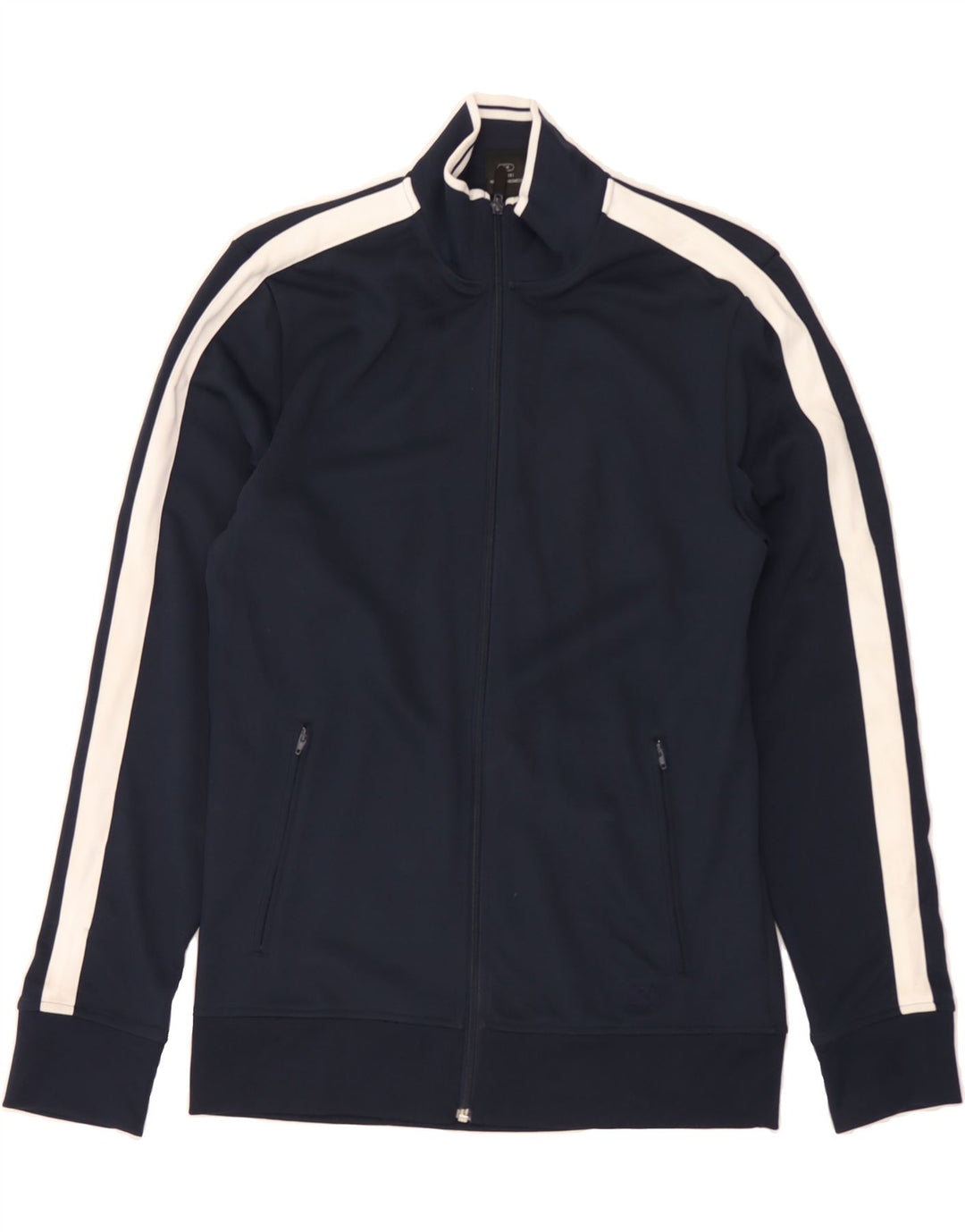 STARTER Mens Tracksuit Top Jacket UK 34/36 Small Navy Blue Colourblock Vintage Starter and Second-Hand Starter from Messina Hembry 