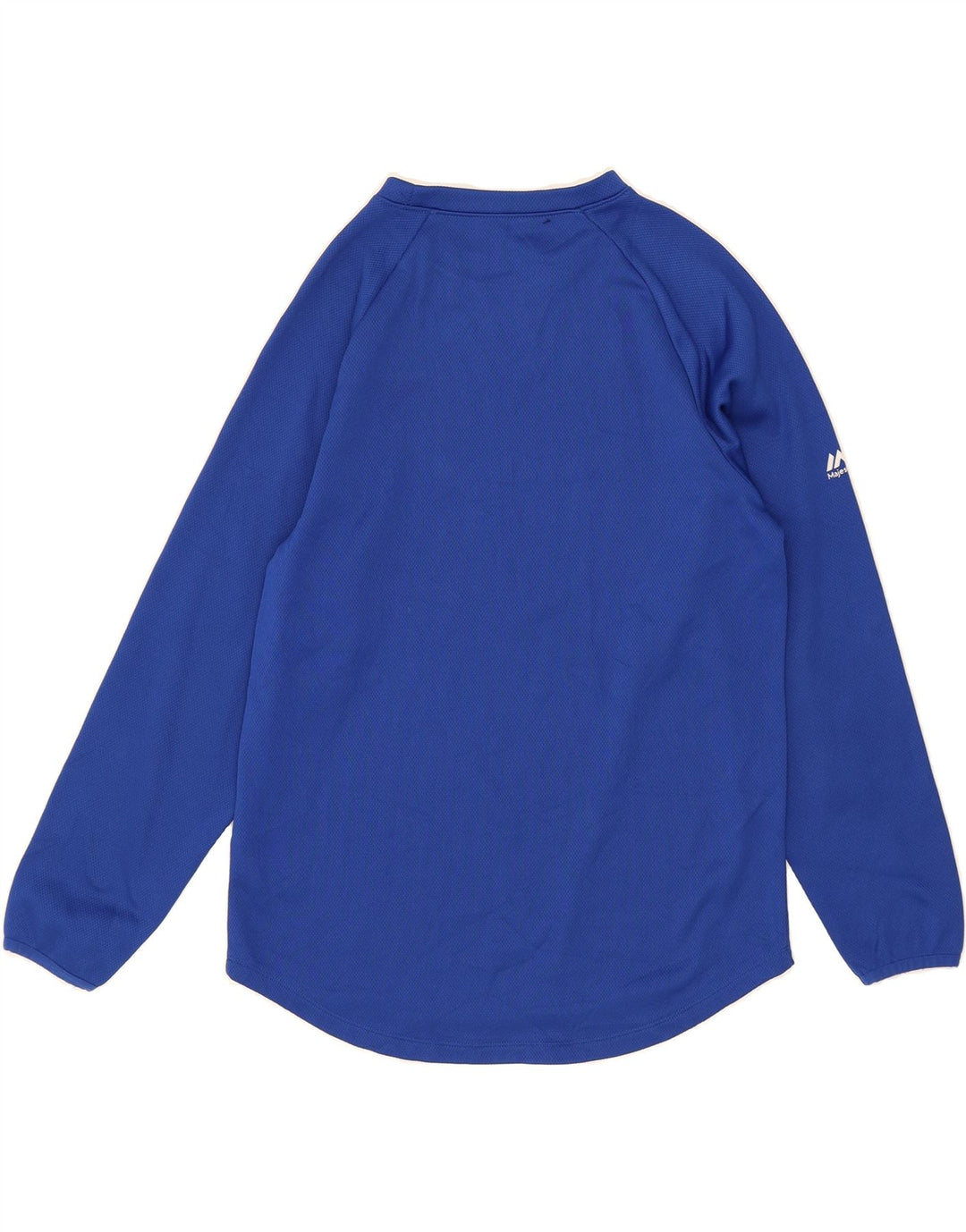 MAJESTIC Boys Top Long Sleeve 13-14 Years Large Blue Polyester Vintage Majestic and Second-Hand Majestic from Messina Hembry 