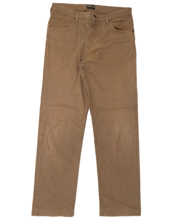 Lee Mens Brooklyn Straight Jeans W34 L33 Bež Pamuk