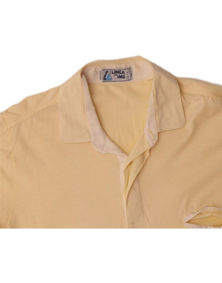LINEA TIME Mens Polo Shirt IT 50 Medium Yellow