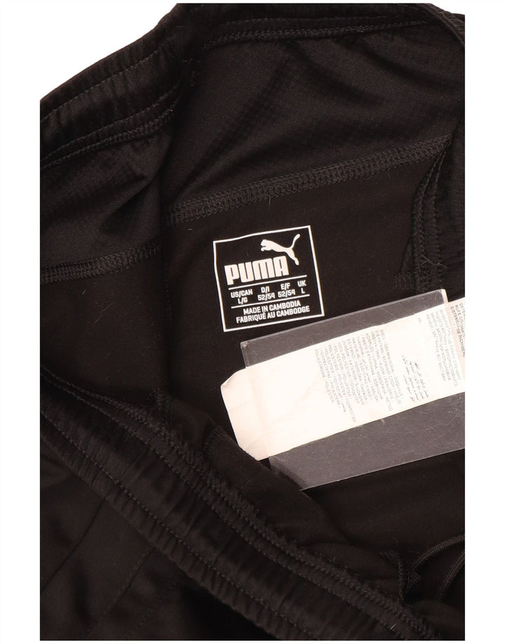 Puma muške grafičke hlače od trenirke velike crne poliesterske hlače