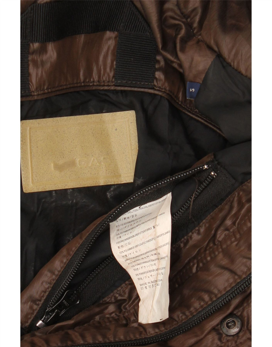 Gas muška bomber podstavljena jakna s kapuljačom UK 36, mali smeđi poliester