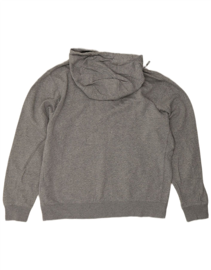 NIKE Mens Hoodie Jumper Large Grey Flecked Cotton