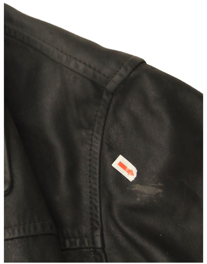 Vintage muška kožna jakna IT 46 mala crna koža