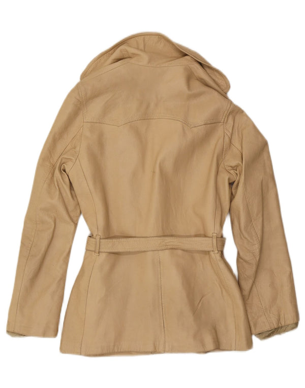 Vintage ženska kožna jakna IT 46 Large Beige