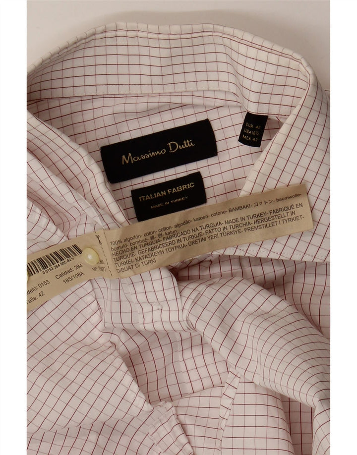 Massimo Dutti muška košulja EU 42 veliki bijeli karirani pamuk