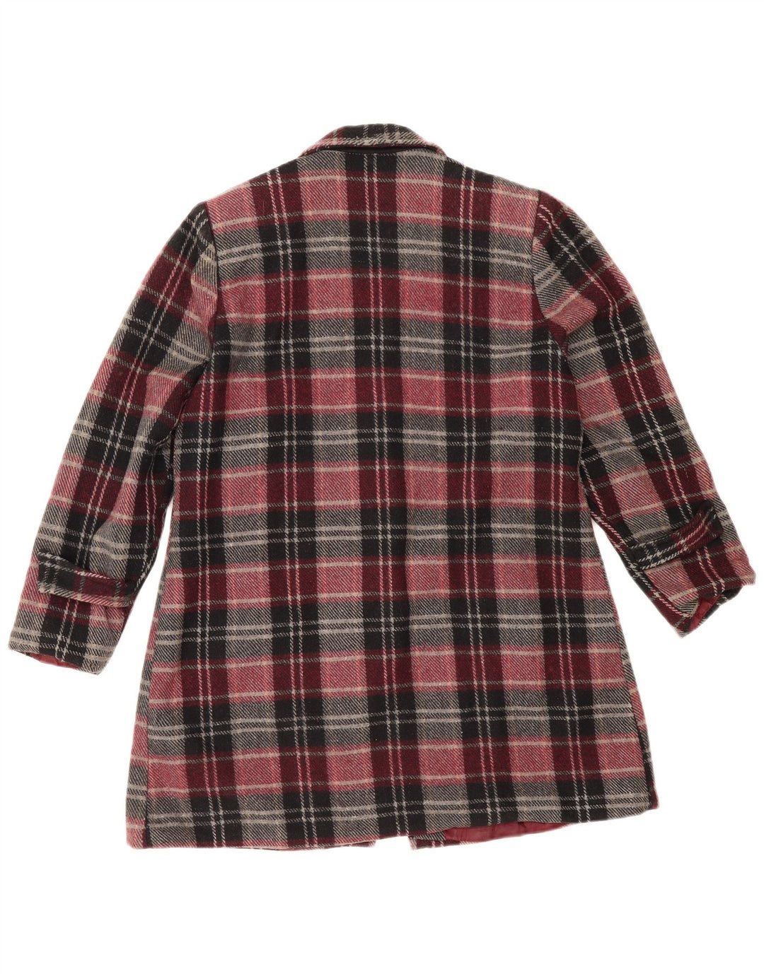 Vintage ženski kaput IT 48 XL bordo karirani vuneni