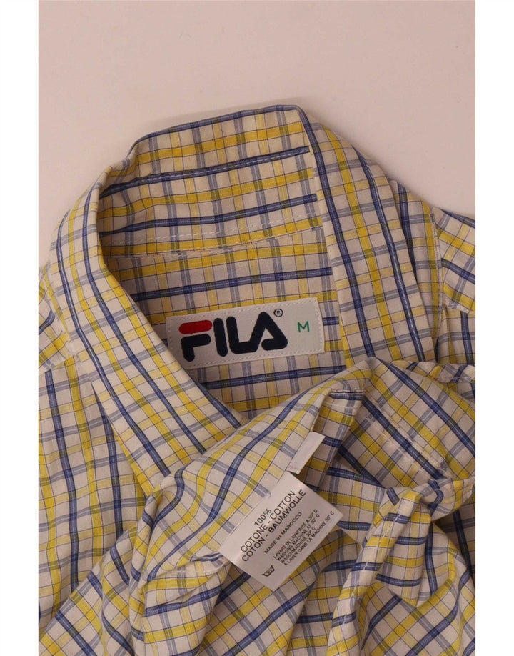 Fila muška košulja kratkih rukava Srednje žuta karirana pamuk