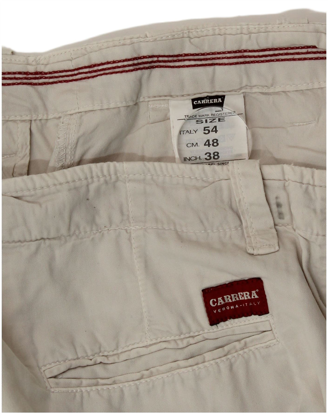 Carrera muške chino kratke hlače IT 54 2XL W38 bijeli pamuk