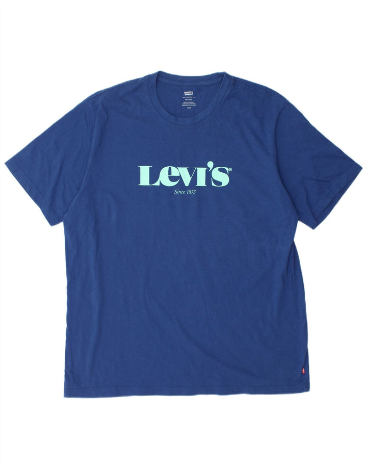 LEVI'S muška opuštena velika majica kratkih rukava s motivima tamnoplava