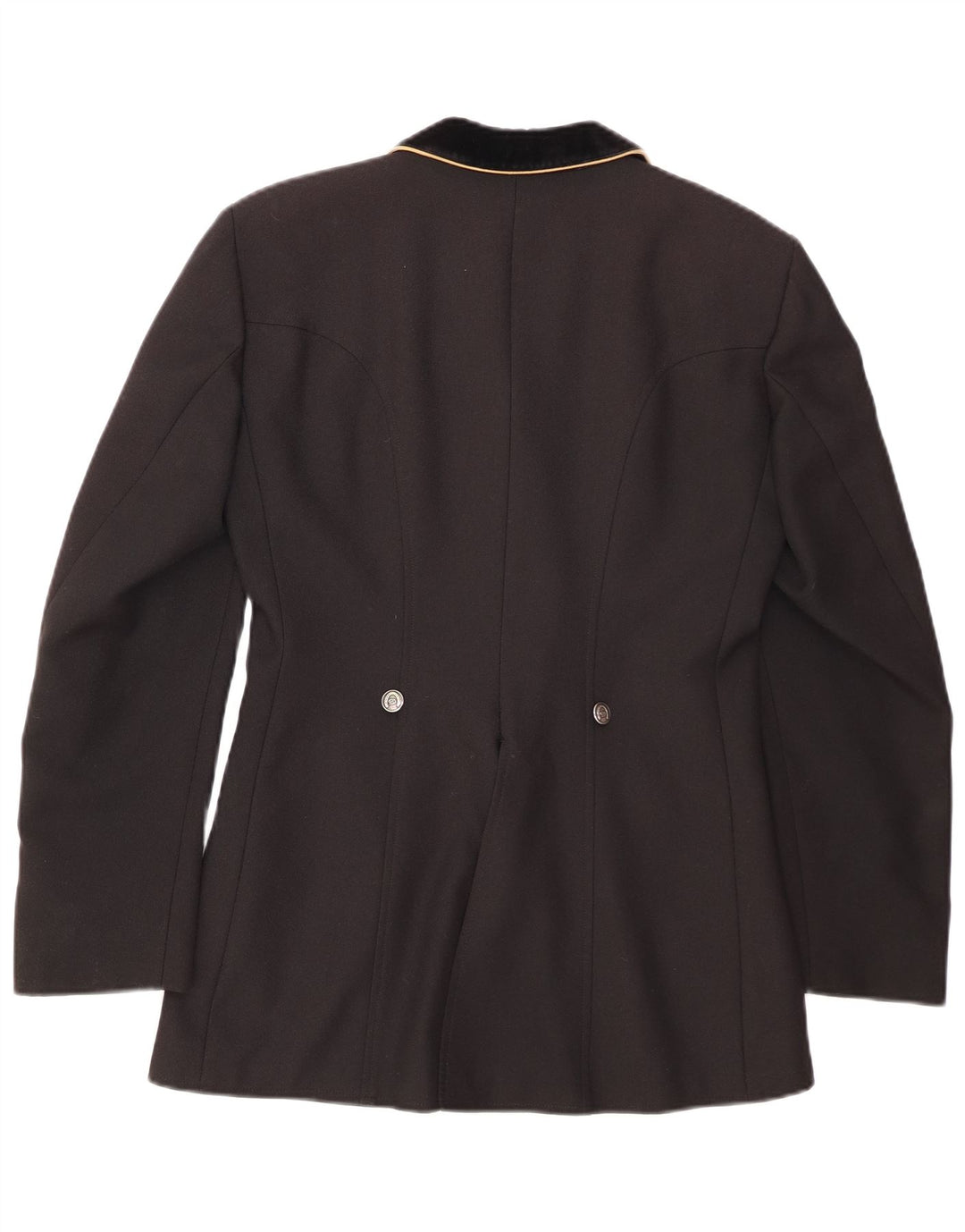 VINTAGE Ženska jakna sa 4 gumba UK 12 Srednji crni poliester