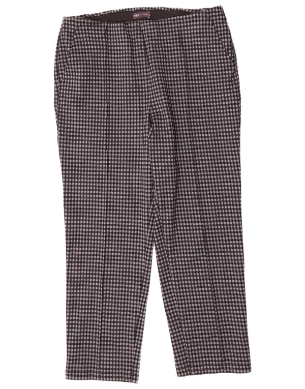 MARKS & SPENCER Ženske chino hlače UK 18 XL W36 L28 crne houndstooth