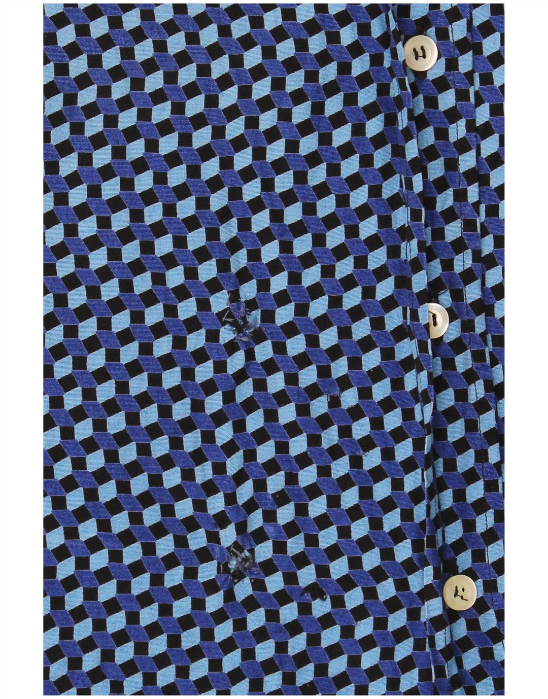 Vintage muška košulja kratkih rukava 2XL plava geometrijska