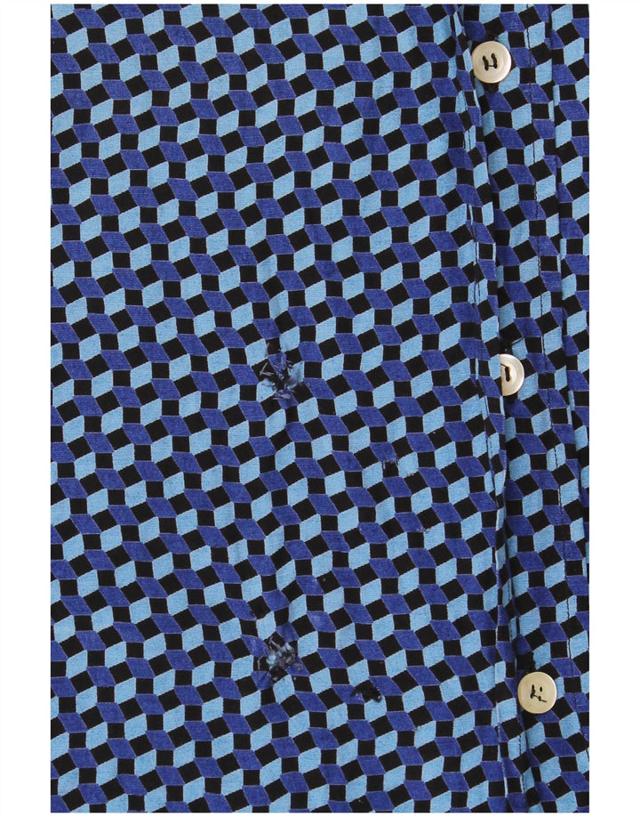 Vintage muška košulja kratkih rukava 2XL plava geometrijska