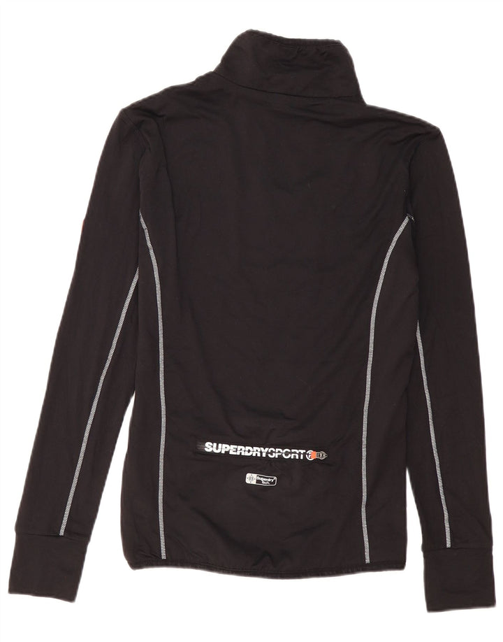 Gornji dio trenirke Superdry Graphic Zip Deck Pulover srednje crne boje
