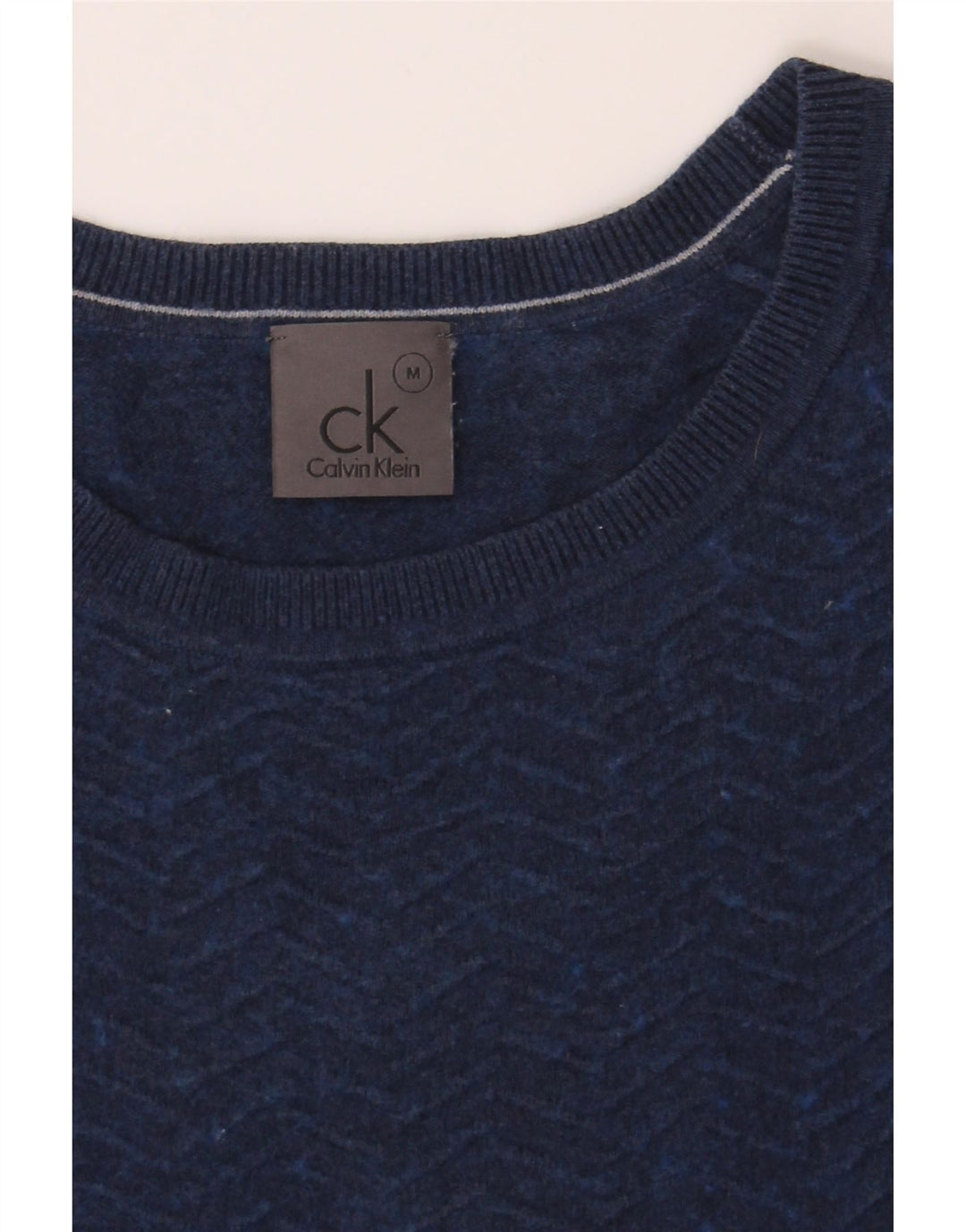 CALVIN KLEIN Womens Crew Neck Jumper Sweater UK 14 Medium Navy Blue Vintage Calvin Klein and Second-Hand Calvin Klein from Messina Hembry 