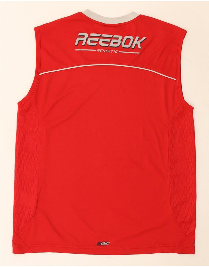 Reebok muški gornji dio prsluka srednje crvene boje od poliestera