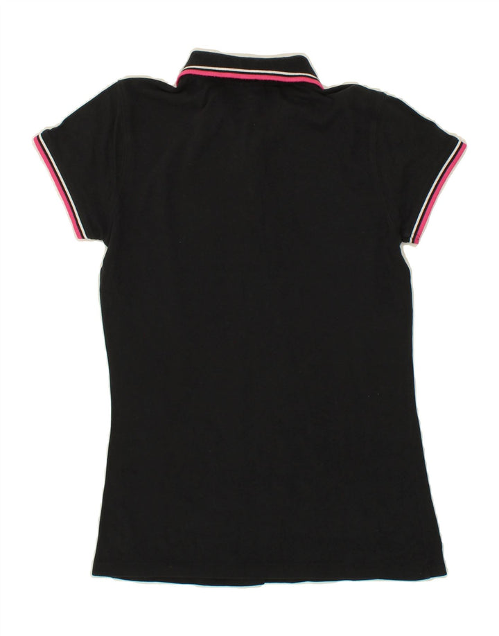 DIADORA Womens Polo Shirt UK 10 Small Black Vintage Diadora and Second-Hand Diadora from Messina Hembry 