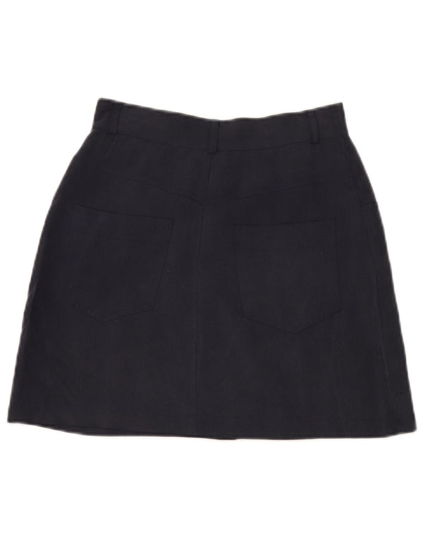 Balon ženska suknja A-kroja IT 36 XS W25 tamnoplava svila