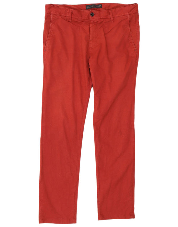 Zara muške uske chino hlače EU 46 XL W36 L32 Bordo pamuk