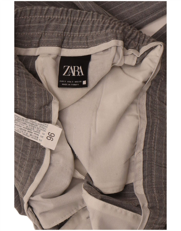 Zara muške uske chino hlače male W29 L30 sivi prugasti poliester