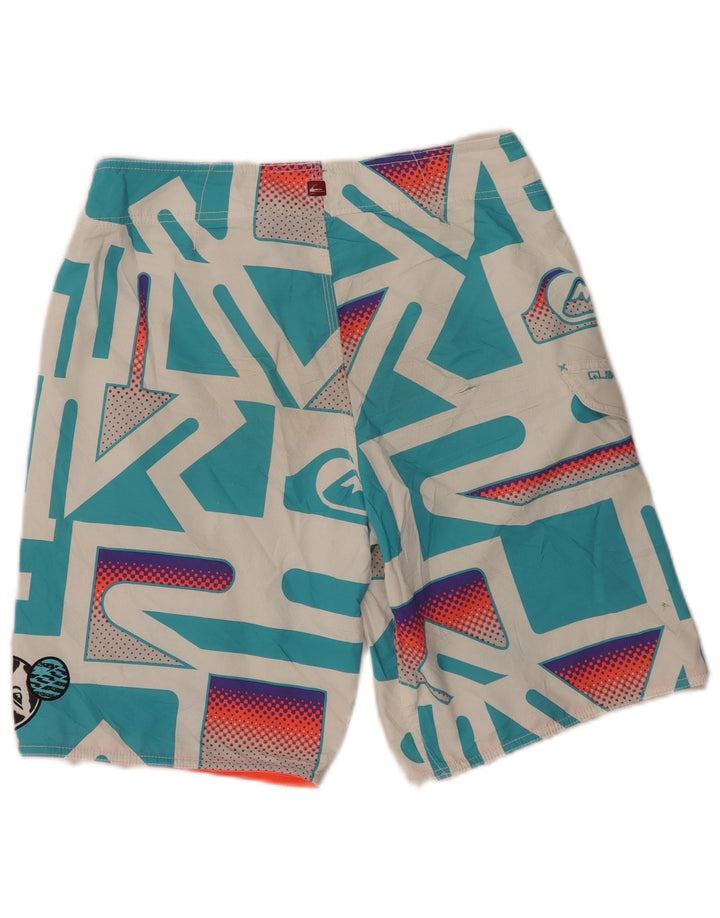 Quiksilver muške kratke hlače za kupanje s grafičkim motivima, srednji bijeli geometrijski poliester
