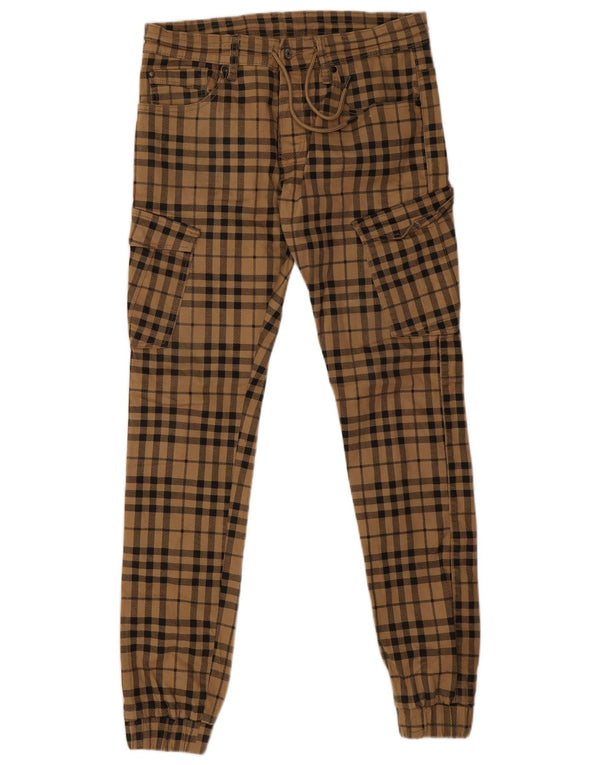 Project Mens Paris Cargo hlače Cargo Hlače W34 L32 Bež karirani pamuk