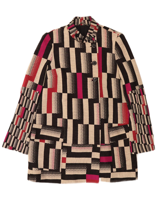 DIANE FURSTENBERG Ženski kaput US 12 Large Multicolored Geometric Wool