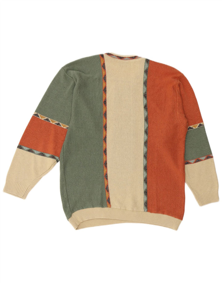 BERTO LUCCI Muški džemper s okruglim izrezom Veliki višebojni geometrijski