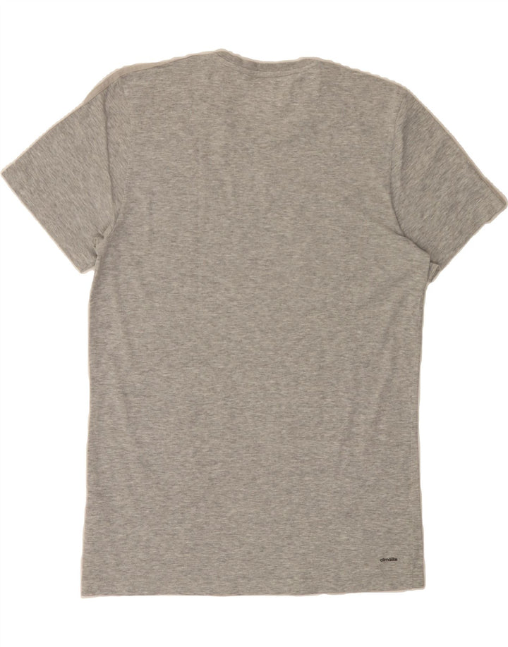 ADIDAS Mens Climalite Graphic T-Shirt Top Medium Grey Cotton Vintage Adidas and Second-Hand Adidas from Messina Hembry 