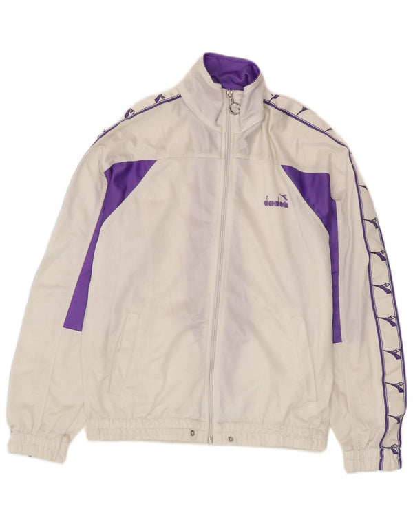 Ženska gornja jakna Diadora Graphic Trenirka UK 10 Small White Colourblock