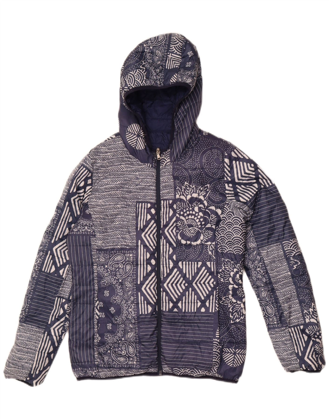 Champion ženska podstavljena jakna s kapuljačom IT 46 Large tamnoplava patchwork