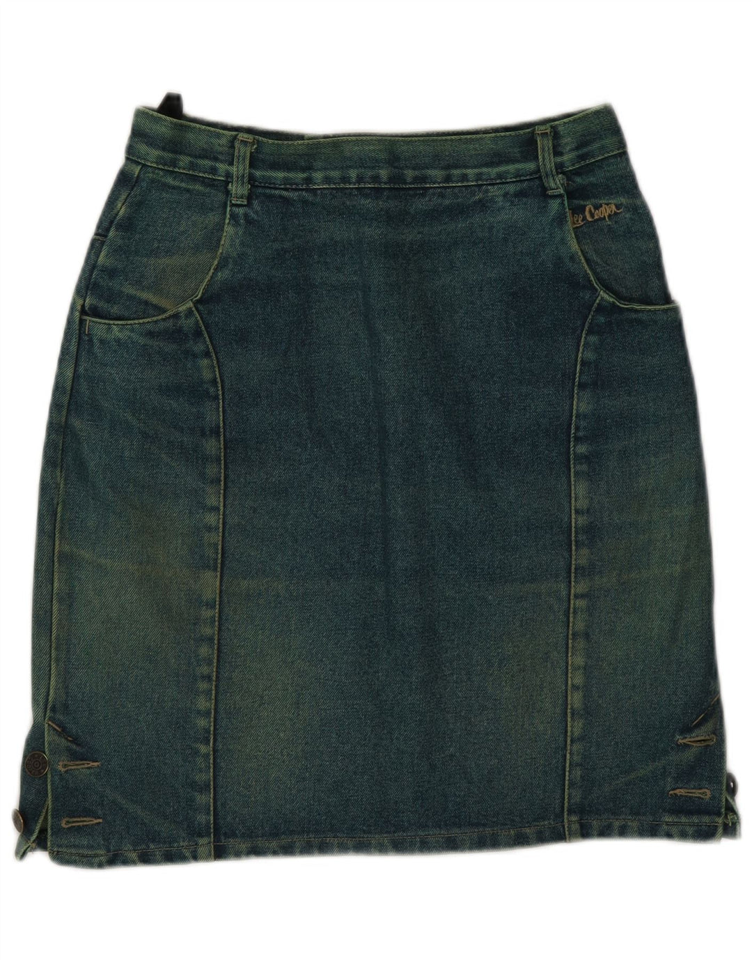 Lee Cooper ženska traper suknja IT 42 Srednje W26 Zeleni pamuk