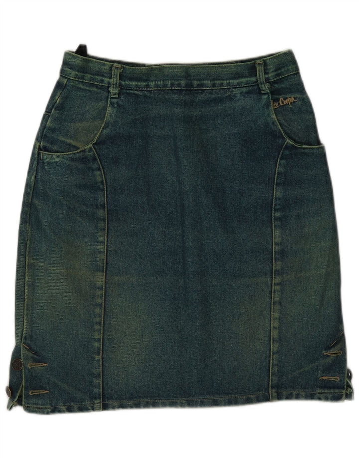 Lee Cooper ženska traper suknja IT 42 Srednje W26 Zeleni pamuk