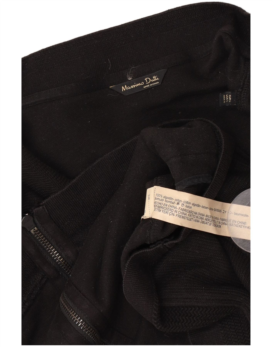 Veliki crni pamučni muški kardigan pulover Massimo Dutti