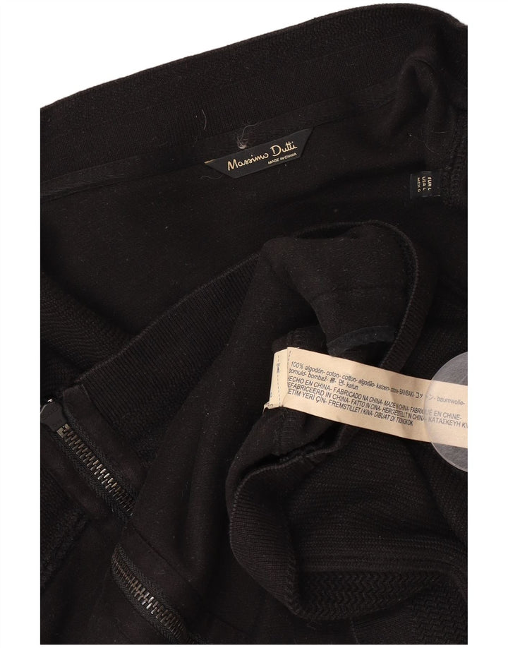 Veliki crni pamučni muški kardigan pulover Massimo Dutti