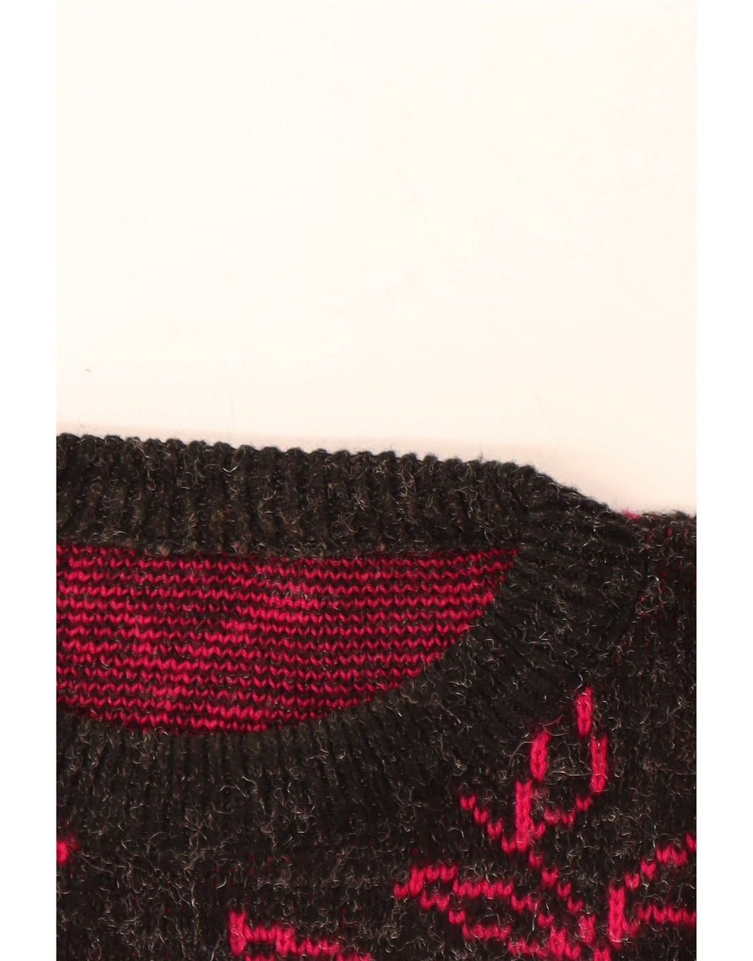 VINTAGE ženski džemper s morskim izrezom UK 20 2XL crni cvjetni akril