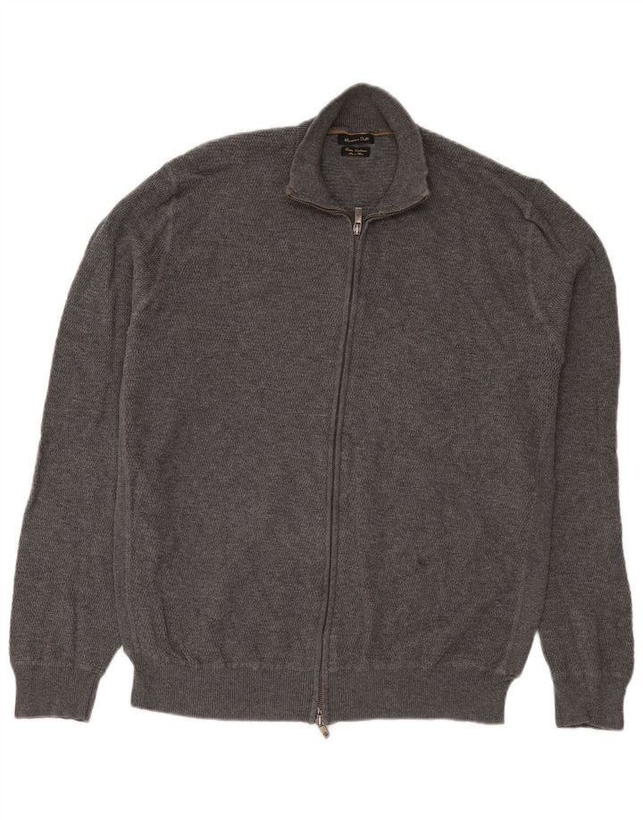 Massimo Dutti muški kardigan pulover s patentnim zatvaračem XL sivi