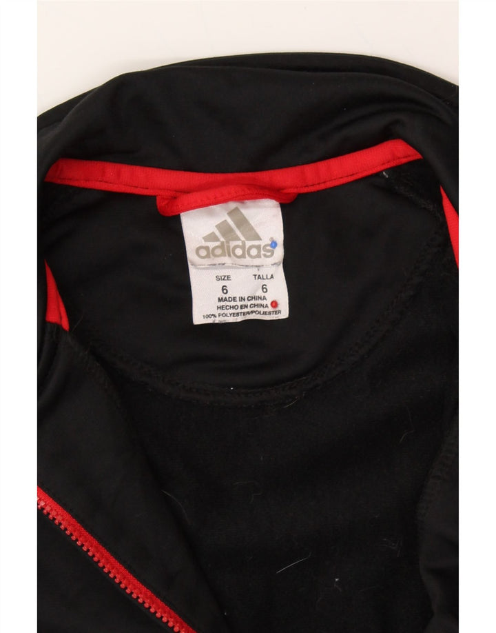 ADIDAS Boys Graphic Tracksuit Top Jacket 6-7 Years Black Colourblock Vintage Adidas and Second-Hand Adidas from Messina Hembry 