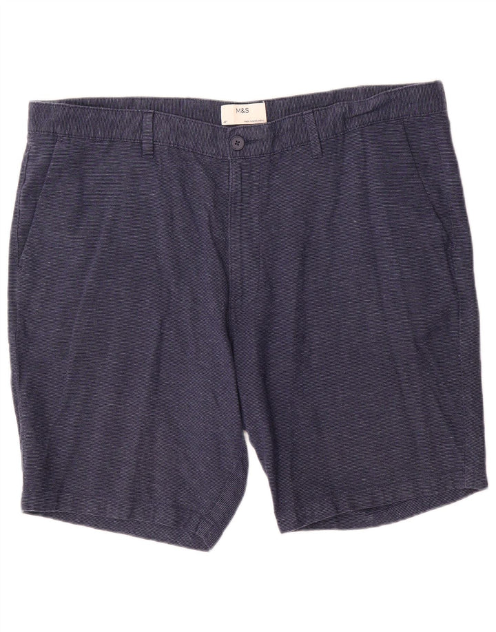 Marks & Spencer Muške Chino Hlače Kratke W42 2XL Plava Lanena