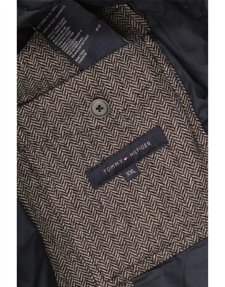 Tommy Hilfiger muška podstavljena jakna UK 44 2XL siva riblja kost vuna
