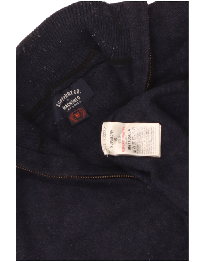 Superdry ženski džemper s izrezom i patentnim zatvaračem UK 14 Srednje tamnoplava vuna