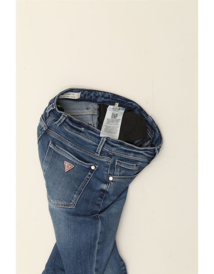 GUESS Womens Mid Rise Skinny Jeans W25 L29 Blue Polyester Vintage Guess and Second-Hand Guess from Messina Hembry 