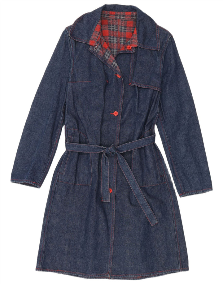 VINTAGE ženski traper kaput UK 14 Srednje tamnoplavi