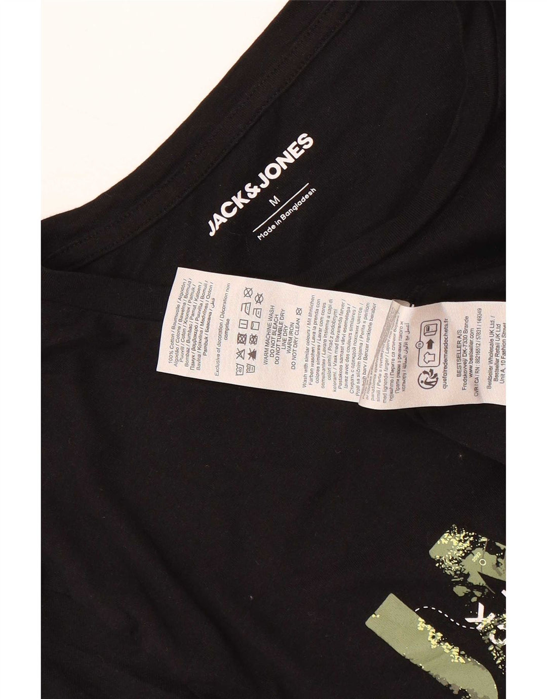 Jack & Jones muška majica kratkih rukava srednje veličine, crni pamuk