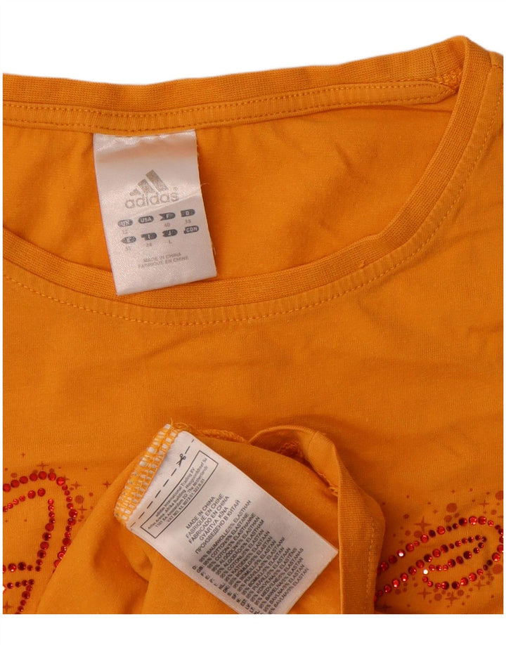 Adidas majica kratkih rukava s grafičkim motivima, UK 12 srednje žuti pamuk