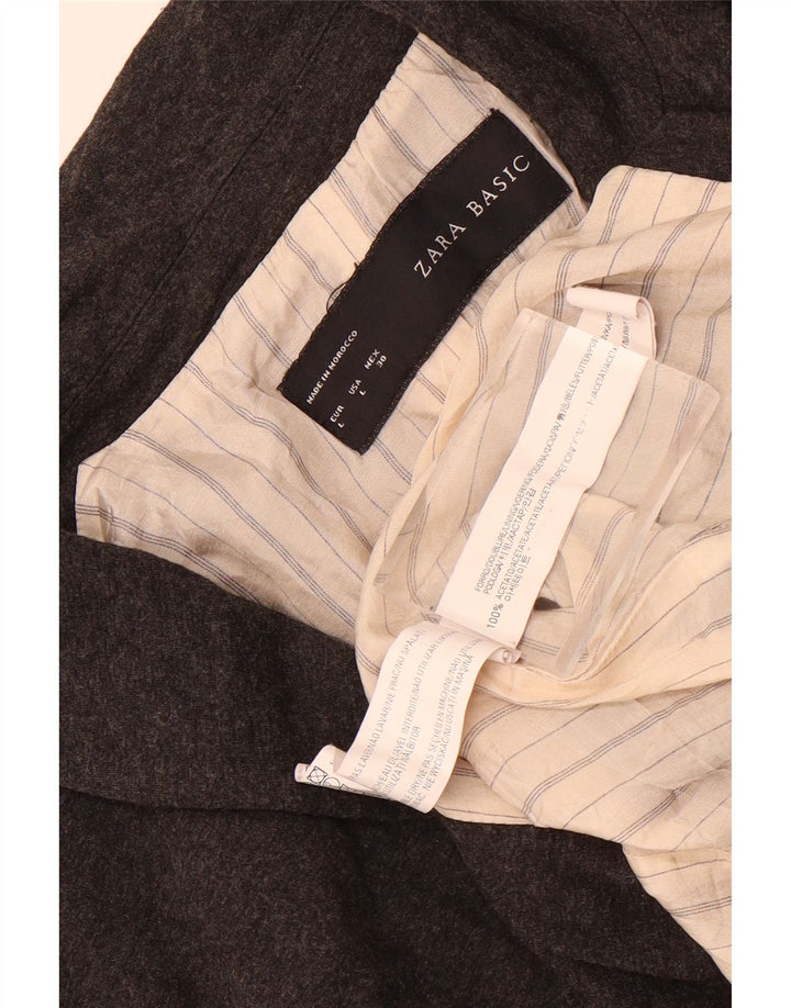 Zara ženski sako sa 1 gumbom UK 14 veliki sivi acetat