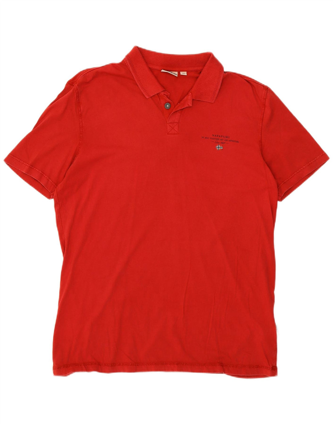 NAPAPIJRI Mens Polo Shirt Large Red Cotton