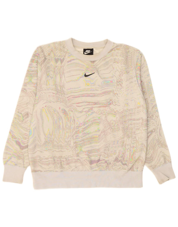 Nike Ženski džemper s abstraktnim uzorkom UK 10 Small Off White